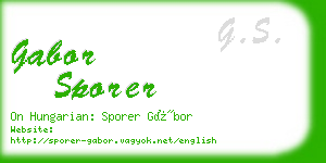 gabor sporer business card